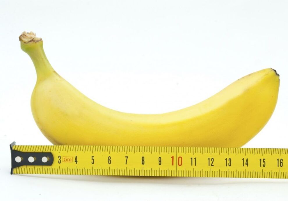 measuring the size of the penis using the example of a banana